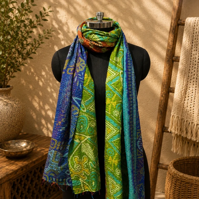 Silk Kantha Scarf in jaipur